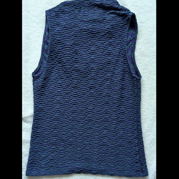 Anthropologie Deletta Textured Boho Stretchy Cowl Neck Sleeveless Top - Picture 4 of 8